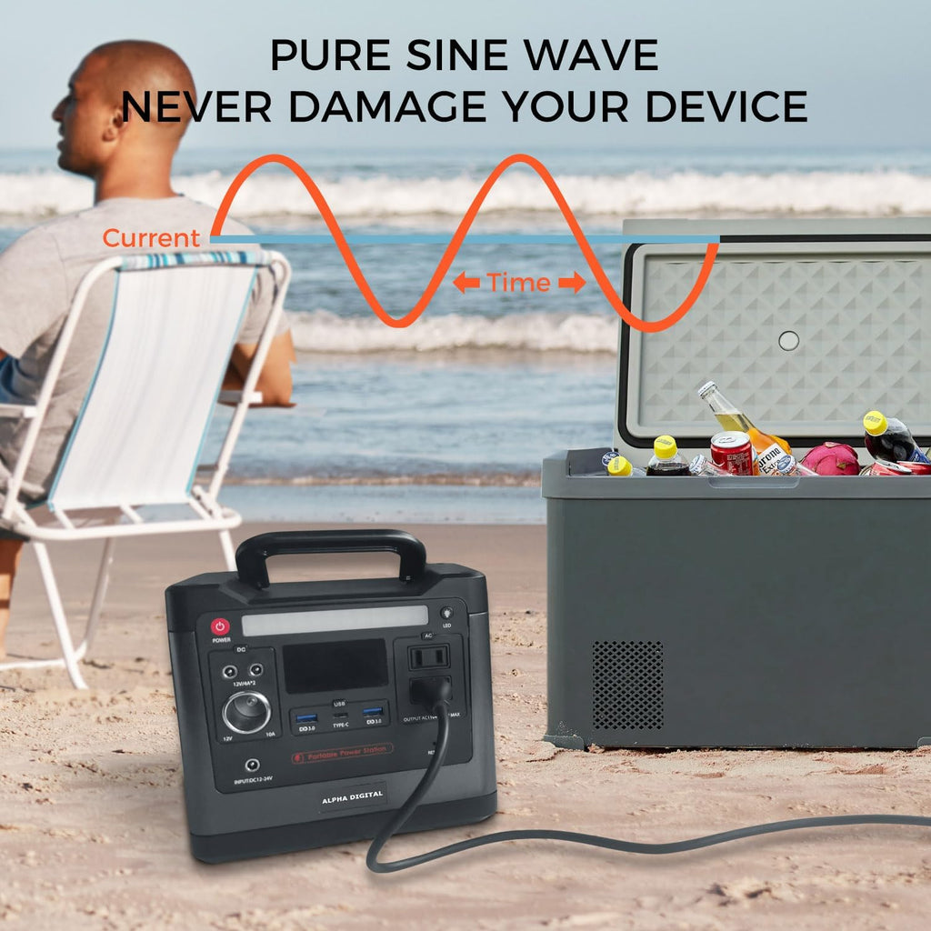 320W Outdoor Portable Power Station, 298Wh/93120mAh, LiFePO4 Lithium Battery. AC Outlet, DC Output, USB QC3.0 & Type-C, LED Flashlight. for Home, Travel, Camping