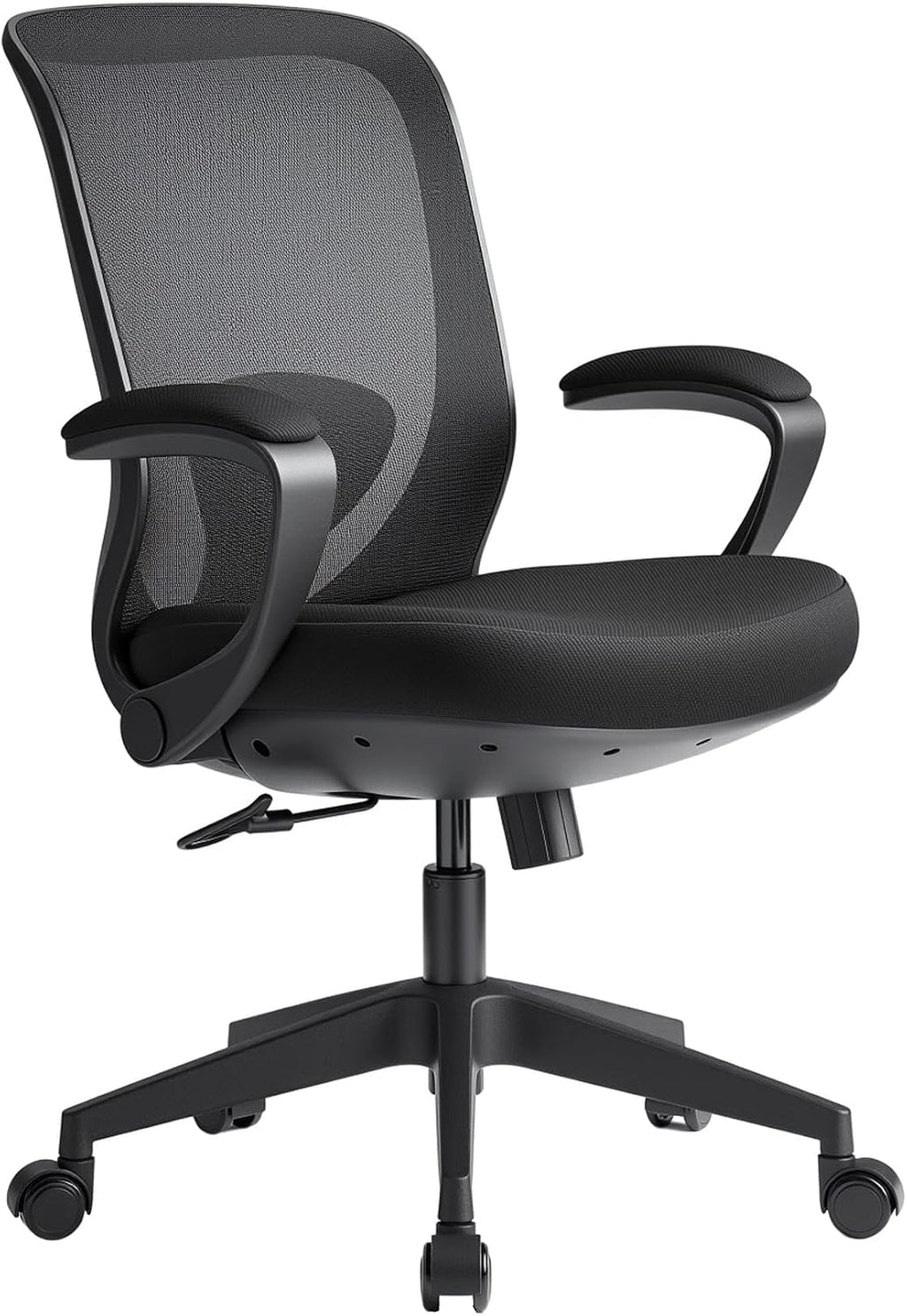 EUREKA ERGONOMIC Armis Ergonomic Office Chair with Back Support Flip up Arms, Home Office Desk Chair for Space Saving, Black, Breathable Backrest Mesh