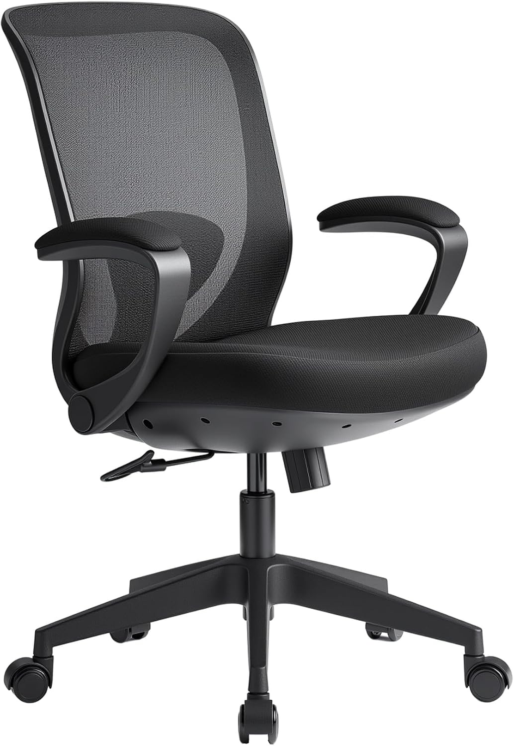 EUREKA ERGONOMIC Armis Ergonomic Office Chair with Back Support Flip up Arms, Home Office Desk Chair for Space Saving, Black, Breathable Backrest Mesh