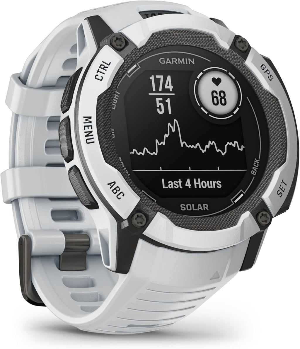 Garmin Instinct 2X Solar, Rugged GPS Smartwatch, Built-in Flashlight, Solar Charging Capability, Multi-Band GNSS, Whitestone (Renewed)