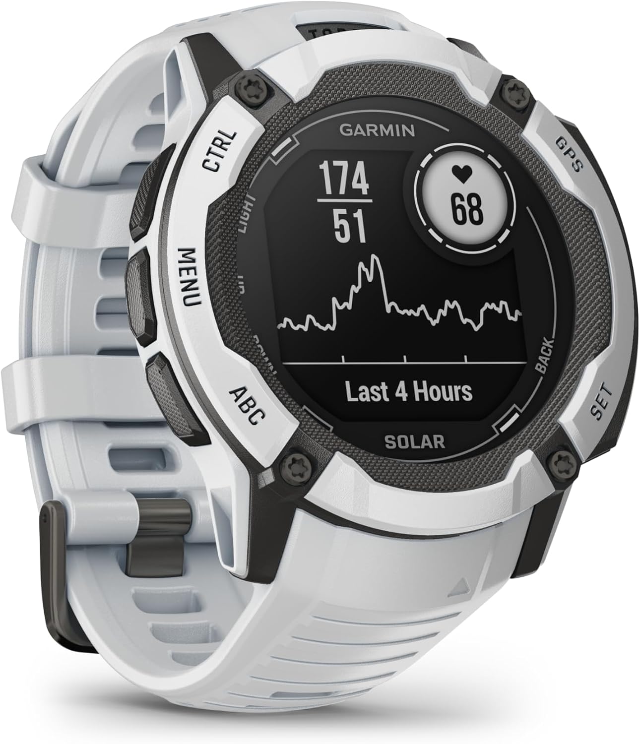 Garmin Instinct 2X Solar, Rugged GPS Smartwatch, Built-in Flashlight, Solar Charging Capability, Multi-Band GNSS, Whitestone (Renewed)