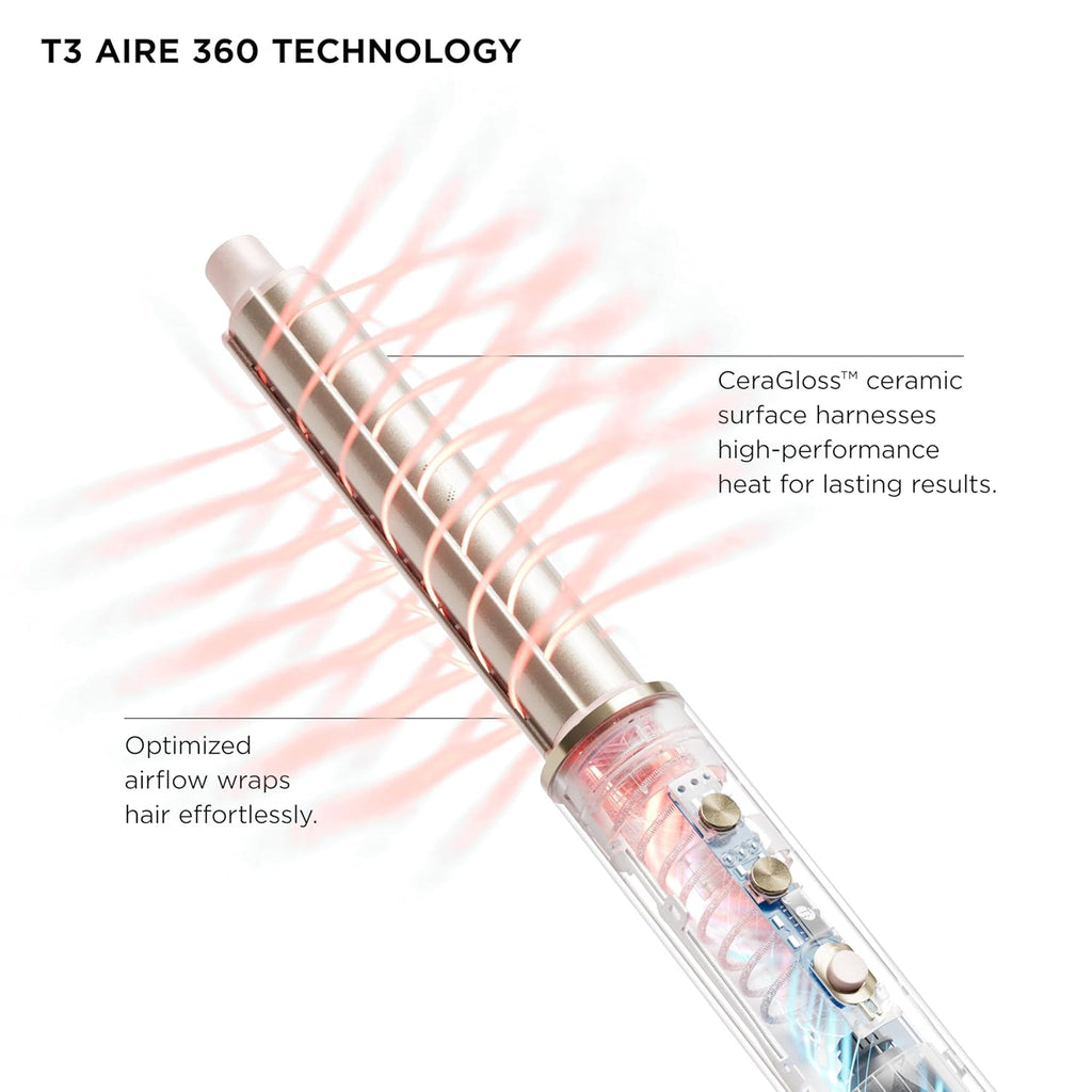 Aire 360 Ceramic Dual Voltage Air Styler Blowout Kit with Curling Attachments, Oval Brush & Drying Concentrator | Fast, Healthy Blowouts and Long-Lasting Curls | for All Hair Types