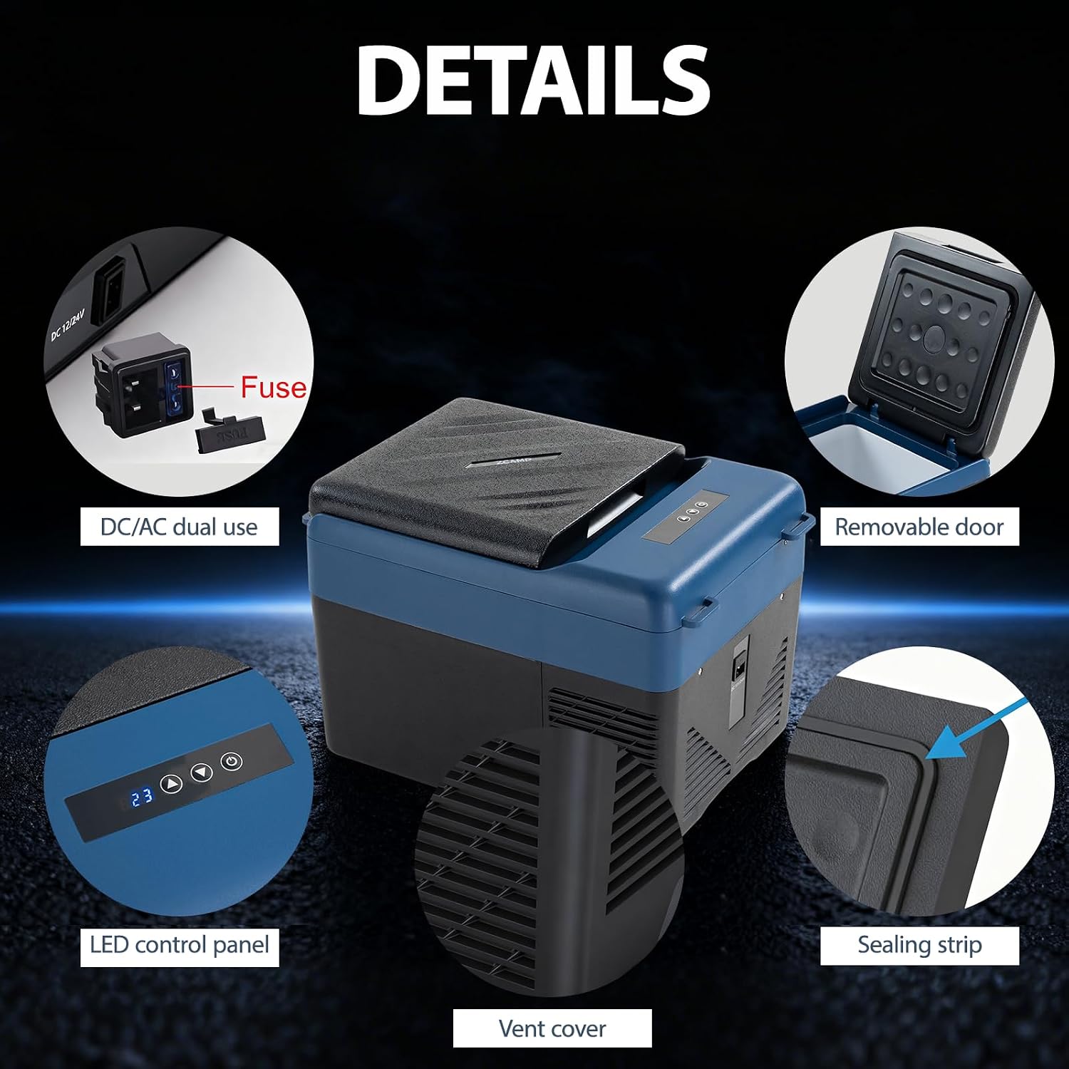 KI12 12 Volt Refrigerator,Portable Freezer,11 Quart(12L) Car Cooler,12V Car Fridge APP Control,12/24V DC 100-240V AC for Camping, Travel, Truck, RV, Boat -4℉~68℉