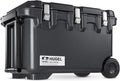 IRIS USA Hugel 64 QT Wheeled Cooler, Heavy-Duty Ice Chest with Metal Buckles, Leak-Resistant, Durable Hard Cooler for Camping, Fishing, Beach, Road Trips, Gray