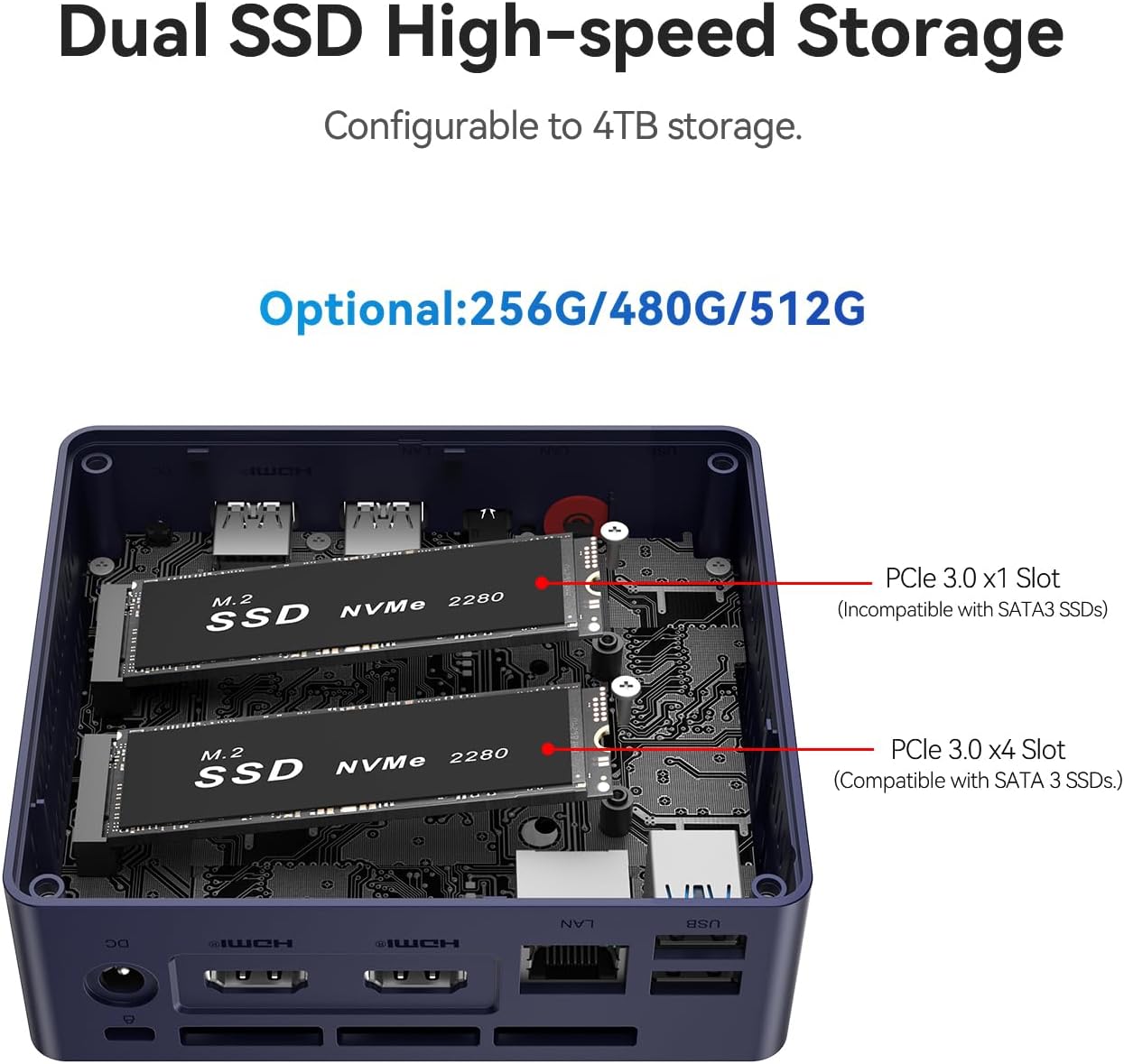 Beelink MINI S12 PRO Mini PC with N100 Processor W-11 Pro, 12G LPDDR5 +512G SSD High Performance Business Mini Computer, WiFi6 +BT5.2 +2.5G LAN, Dual HDMI Ports Small Mini Computer