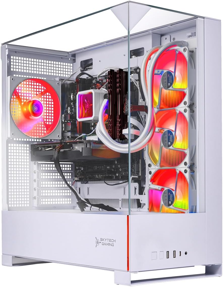 Skytech Gaming Archangel 5 Gaming PC, AMD Ryzen 7 7700X 4.5GHz, NVIDIA RTX 5070 12GB, 1TB Gen4 NVMe SSD, 32GB DDR5 RAM 6000, 750W Gold PSU, 360 ARGB AIO, Wi-Fi, Win 11, Desktop
