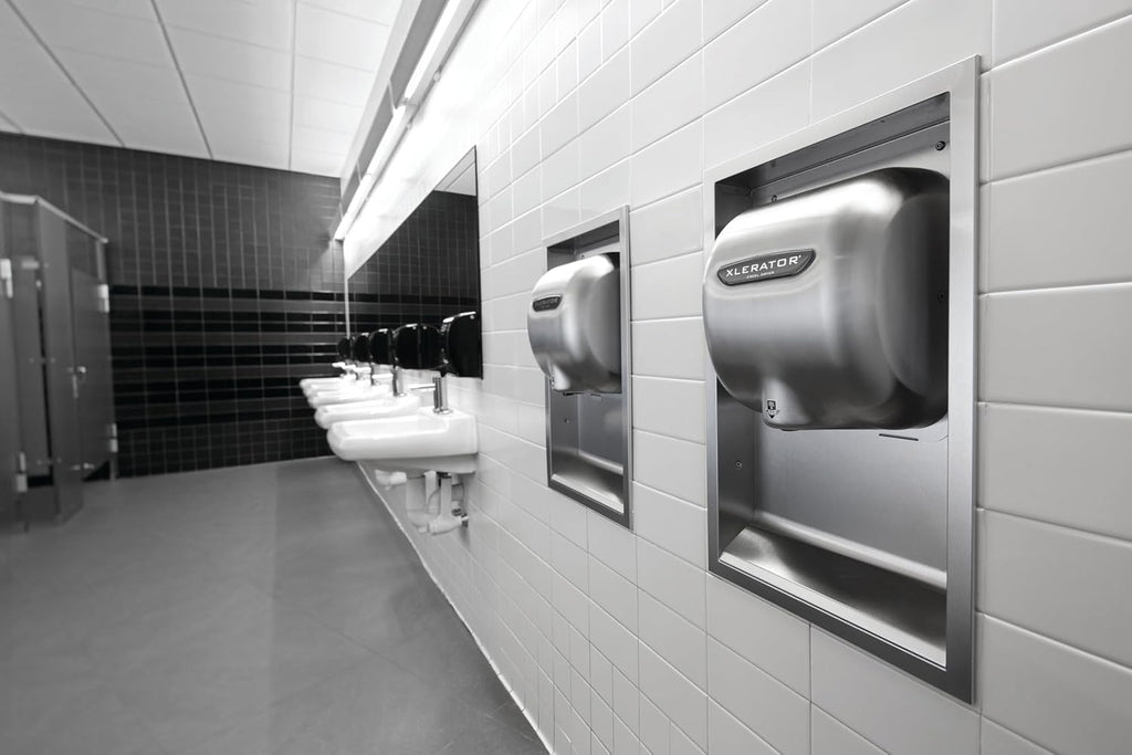 XLERATOR XL-SB Automatic High Speed Hand Dryer with Brushed Stainless Steel Cover and 1.1 Noise Reduction Nozzle, 12.5 A, 110/120 V
