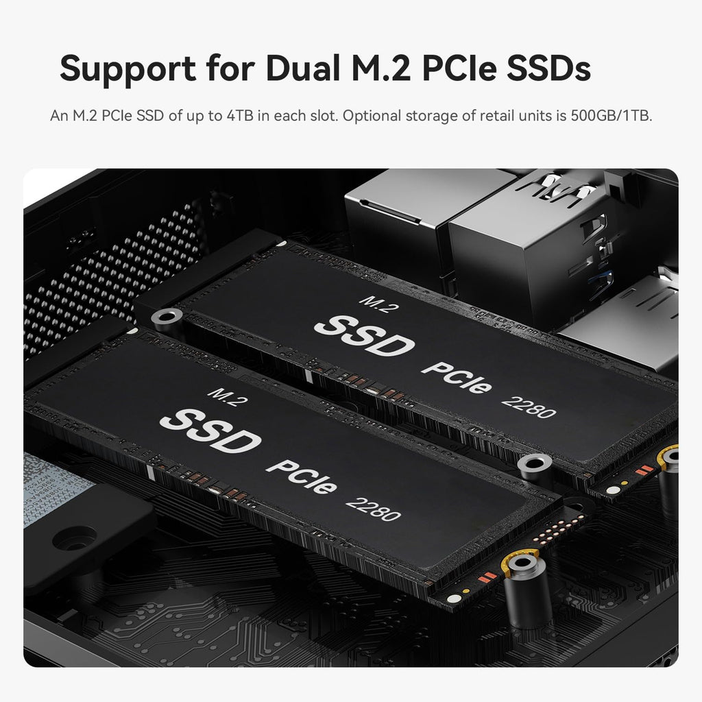 Beelink SER5 MAX Mini PC, AMD Ryzen 7 7735HS(6nm, 8C/16T) up to 4.75GHz, 24GB LPDDR5 RAM 500GB PCIe 4.0 SSD, Micro PC 4K@60Hz Triple Display, Office Mini Desktop Computer WiFi6/BT5.4/2.5G LAN