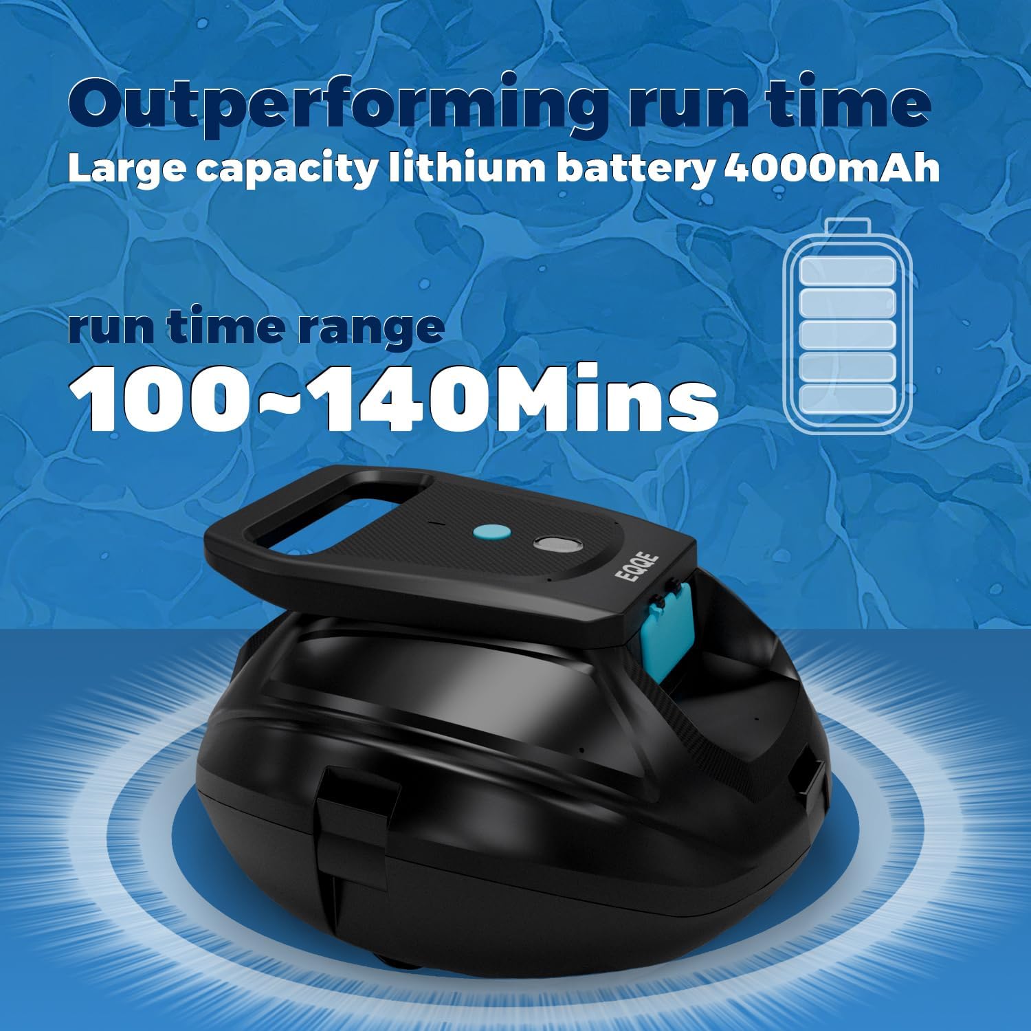 SP1 Cordless Robotic Pool Cleaner, Pool Robot, Floor Only Automatic Pool Vacuum for Cleaning Above-Ground Flat-Bottom Swimming Pools up to 860 sq.ft, 2.5h Fast Charging, 120 Mins Runtime