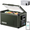 ICECO VL35 ProS Portable Fridge with Multi-directional Lid, 35 Liters 12V Refrigerator Freezer with SECOP Compressor, 0℉-50℉, DC 12/24V, AC 110-240V, for Camping, Car (VL35 ProS Olive Green+Cover)
