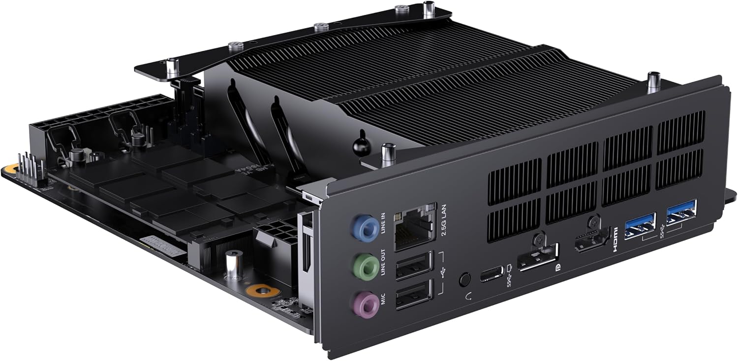 MINISFORUM BD895i SE Mini PC Motherboard AMD Ryzen 9 8945HX(16C/32T) Gaming Computer Without RAM/SSD/OS, 2X DDR5 SODIMM Slots, 2X PCIe4.0 SSD, M.2 2230 Key E Slot, HDMI+DP+USB-C Triple Video Outputs