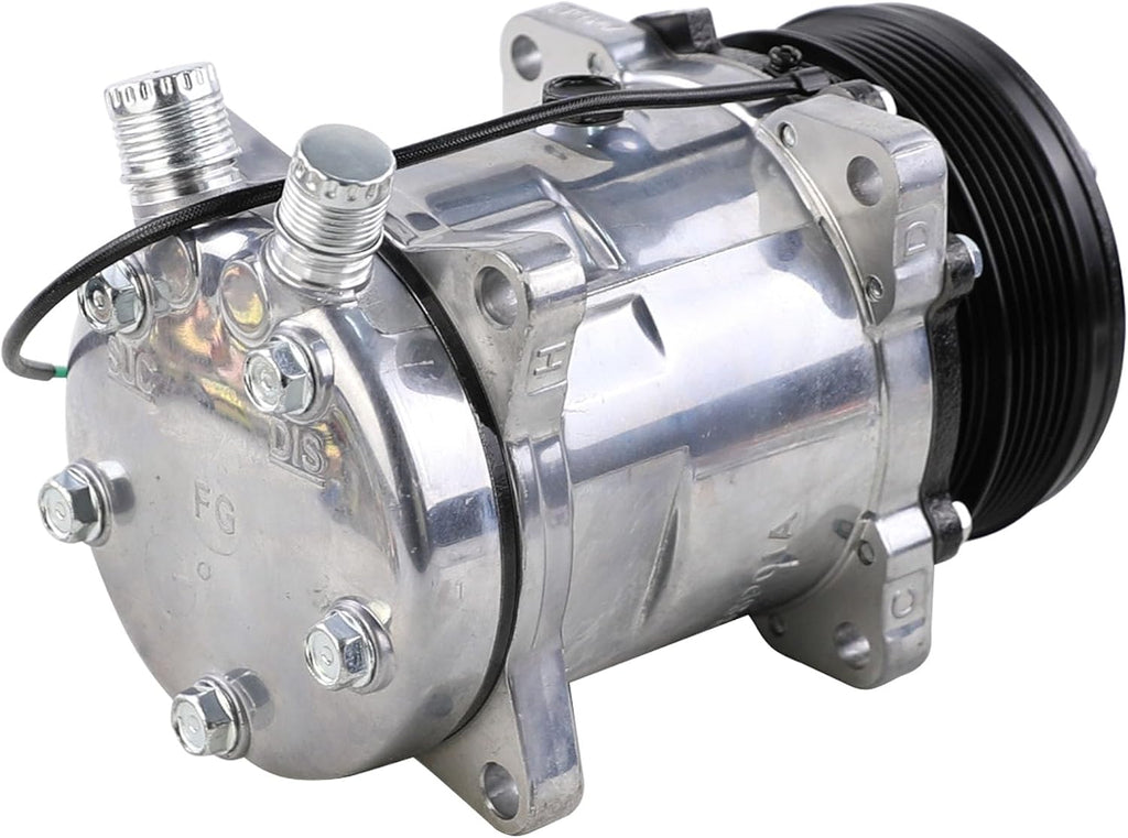 Universal A/C Compressor 6PK Clutch Sanden 508 5H14 R134A Serpentine Belt 24V