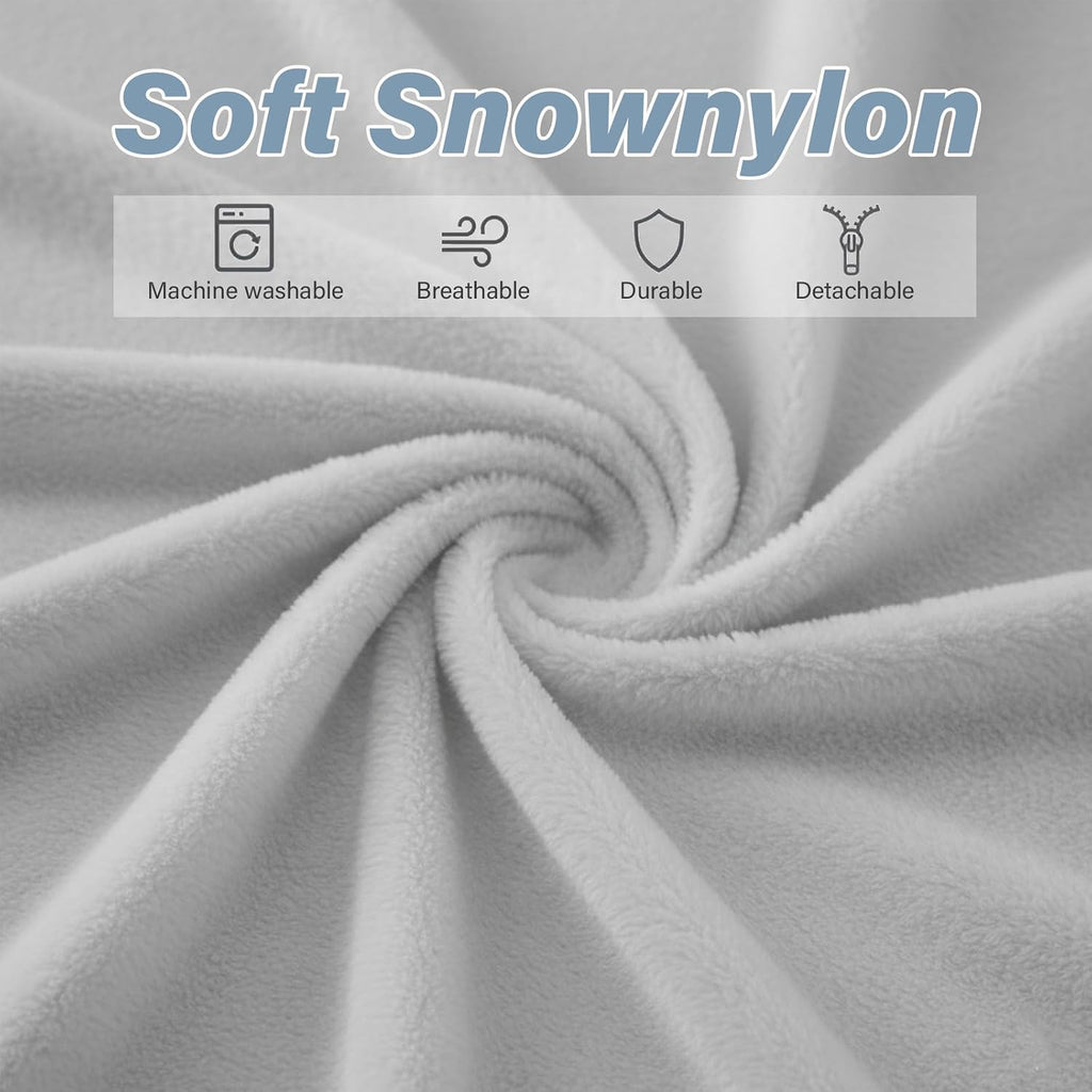 Tiita Convertible Folding Sofa Bed Single Size for Adults with Pillow, Plush Fabric Floor Mattress Couch Bed, Washable Cover & Side Pocket, Guest Room, Dorm, Apartment, Living Room, White Gray