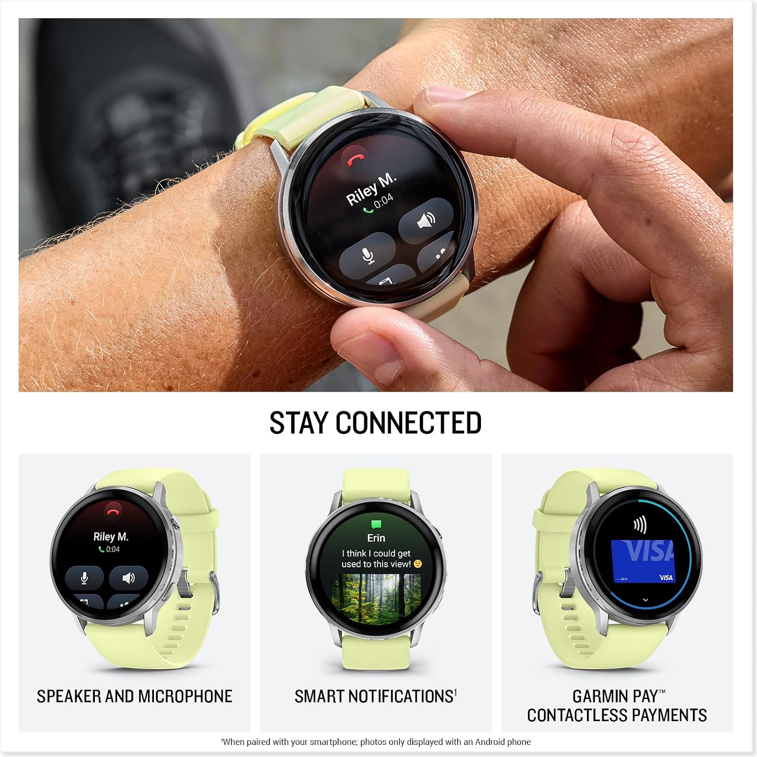 Garmin Venu 4, 45mm, Advanced Fitness and Multisport Tracker GPS Smartwatch, 1.4' AMOLED Display, Built-in Flashlight, 12 Days of Battery Life, Silver with Citron Silicone Band (Watch Bundle)