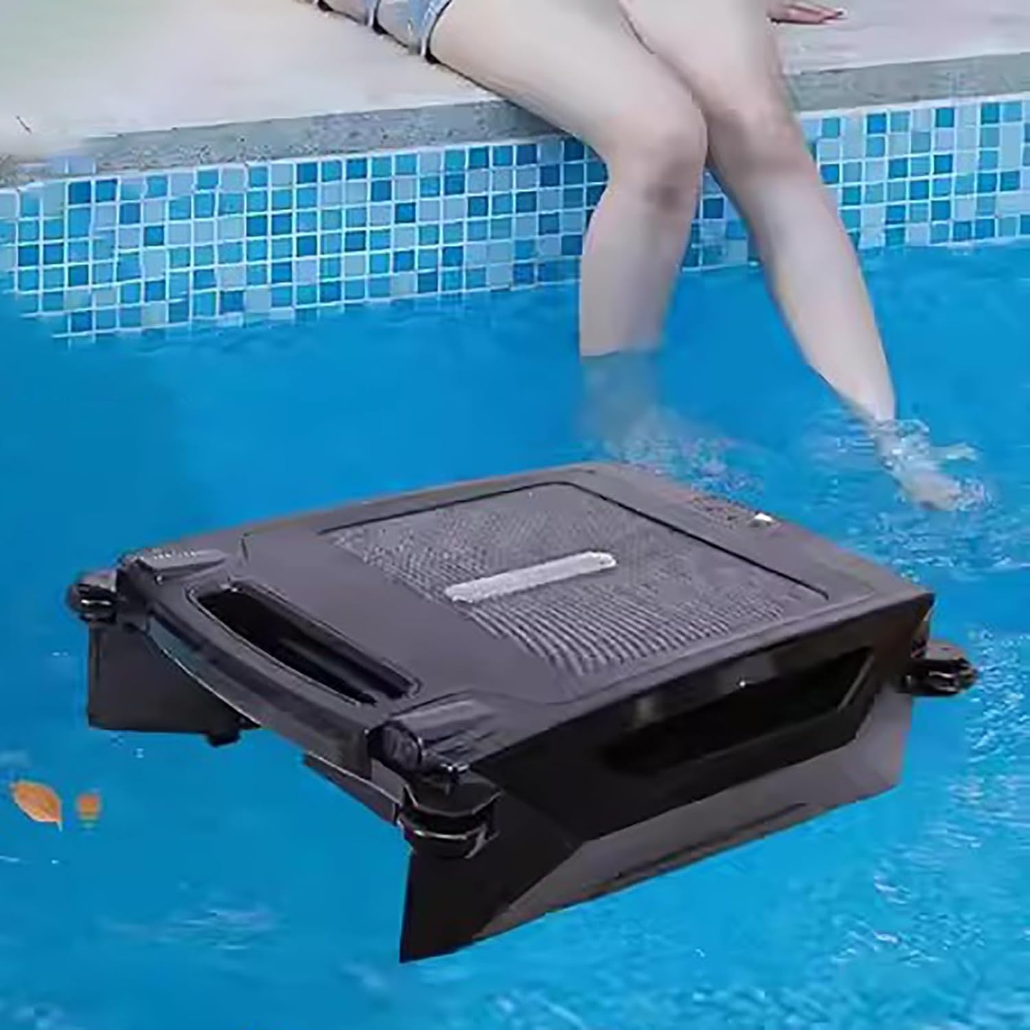 Robotic Solar Pool Skimmer Cleaner, Automatic Cordless Solar Powered Robot Cleaner with Dual Charging Modes 24/7 Cleaning for All Pools Smart Obstacle Avoidance