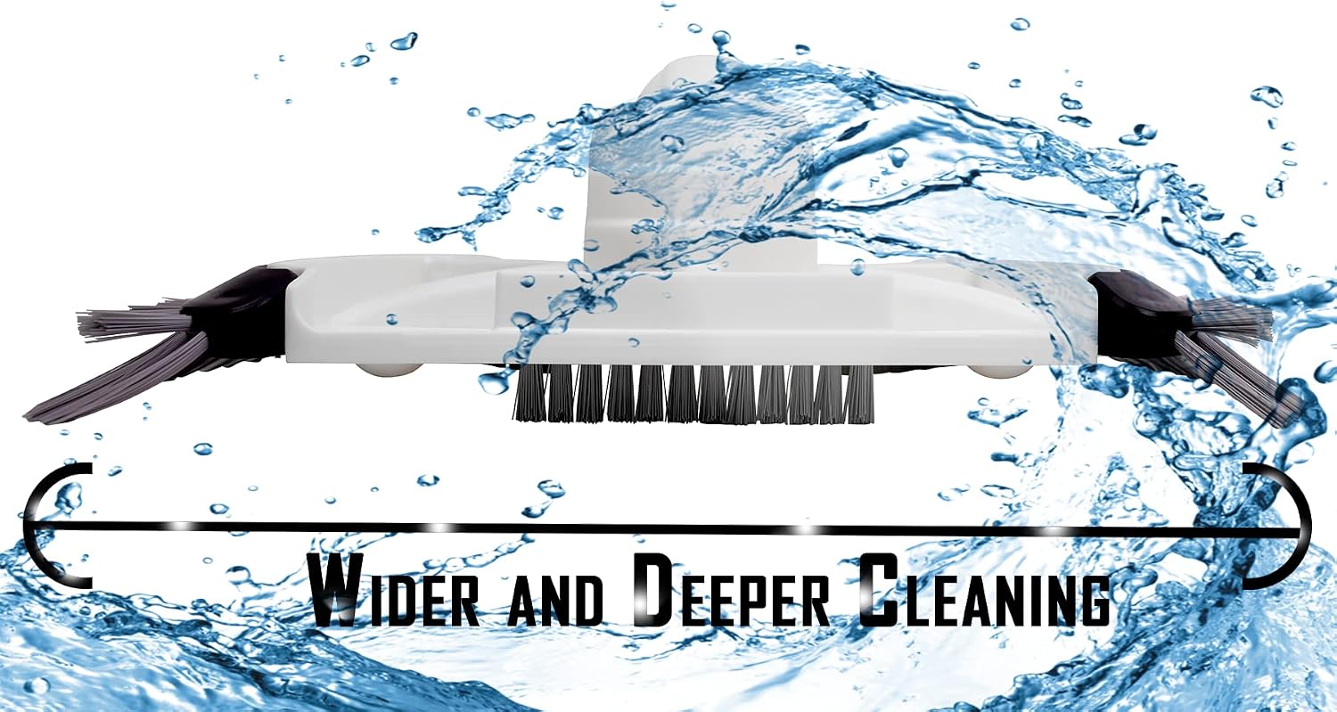 POOL SHARK Pro Cordless Pool Vacuum 1.5 Hours Strong Suction for Deep Pool Cleaning, Handheld Rechargeable Swimming Pool Cleaner with Roller and Heavy Duty Brushes for Inground and Above Ground Pools