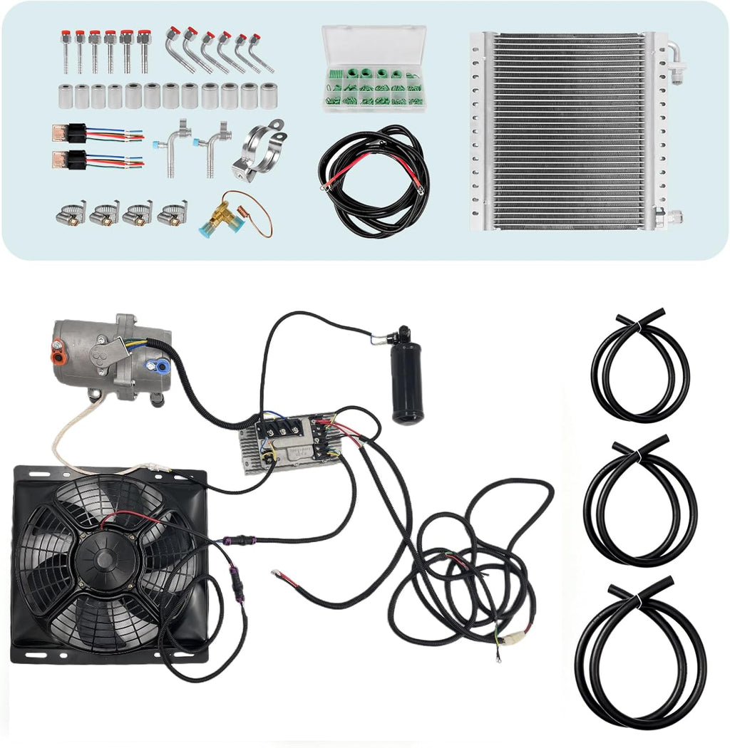 12V automobile air conditioner electric compressor, applicable to refitting automobile air conditioning system, no oil consumption air conditioning compressor kit 12V DC air conditioning unit