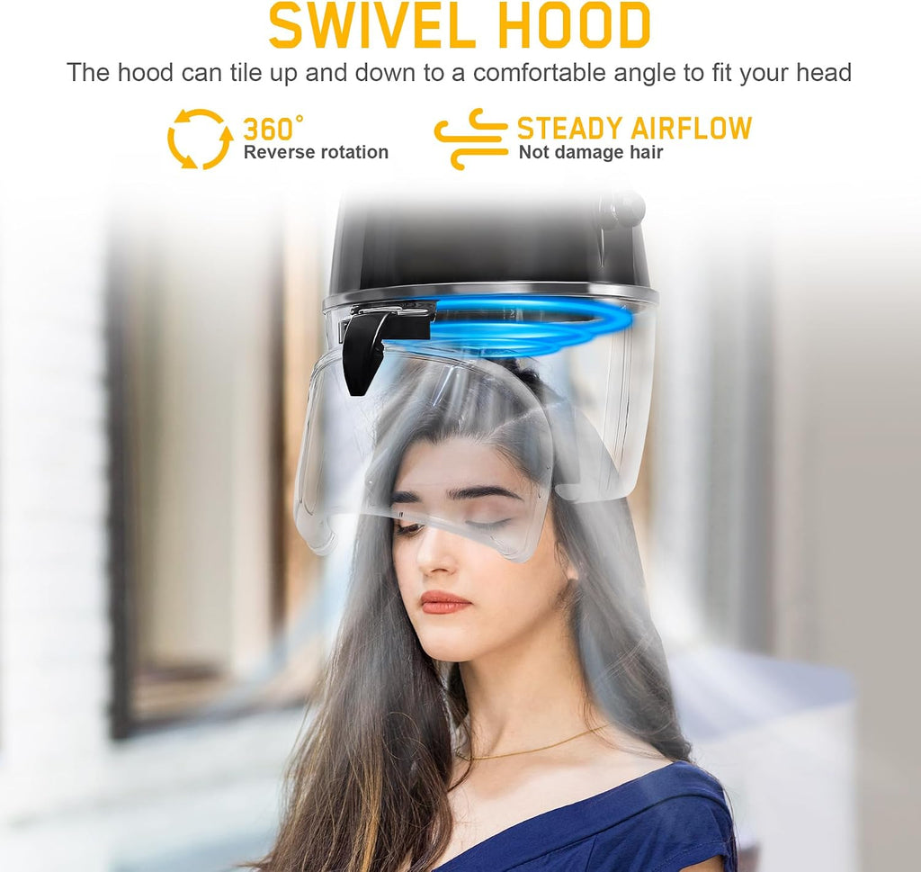 Wall Mounted Hair Dryer with Swivel Arm, Multifunctional Hair Processor Machine for Hair Care, Hair Dyeing, Oil Baking, Cold perm Heating, Drying and Styling