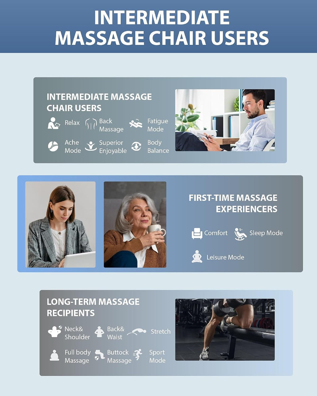 4D Massage Chair: Full Body Zero Gravity Massage Chair Full Body SL Track Chair Massage Black