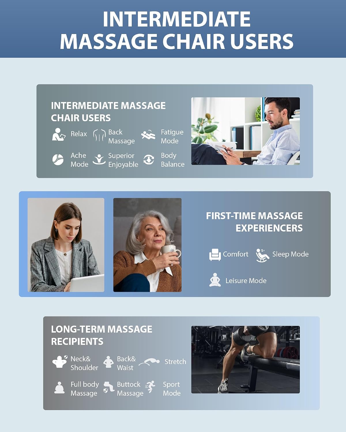 4D Massage Chair: Full Body Zero Gravity Massage Chair Full Body SL Track Chair Massage Black