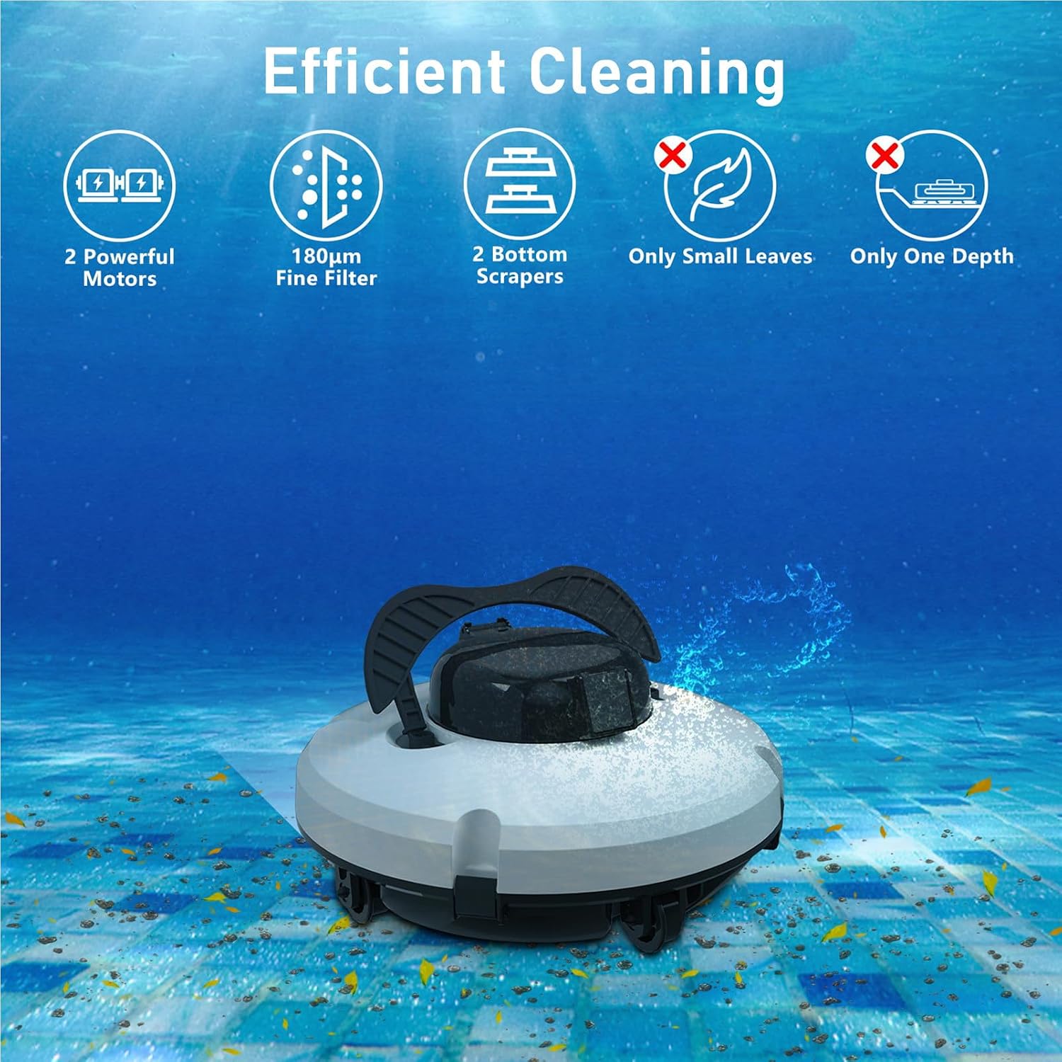 Above Ground and In-Ground Pools Wall Climbing Pool Cleaning Robot | Fully Automatic Pool Vacuum Cleaner - Intelligent Cordless Pool Cleaners