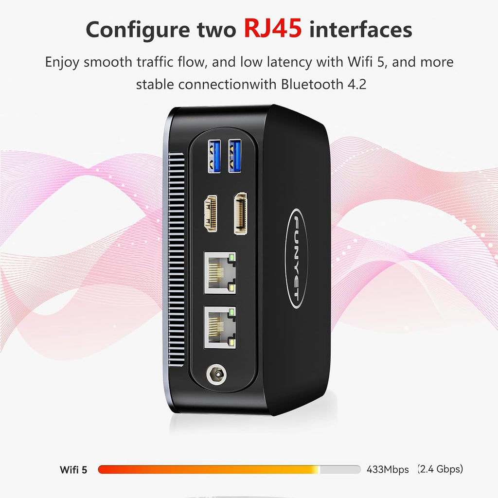FUNYET Mini PC Desktop Computer with Intel 12th Gen Alder Lake N95(up to 3.4GHz), 16GB DDR4 RAM 1TB SSD, Supports 4K Displays, Windows 11 Pro(Black)