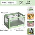 3-Pack Stackable Storage Bins, 83-Liter Collapsible with Wheels and 3 Lids, Foldable Organizers for Outdoor Camping, Green