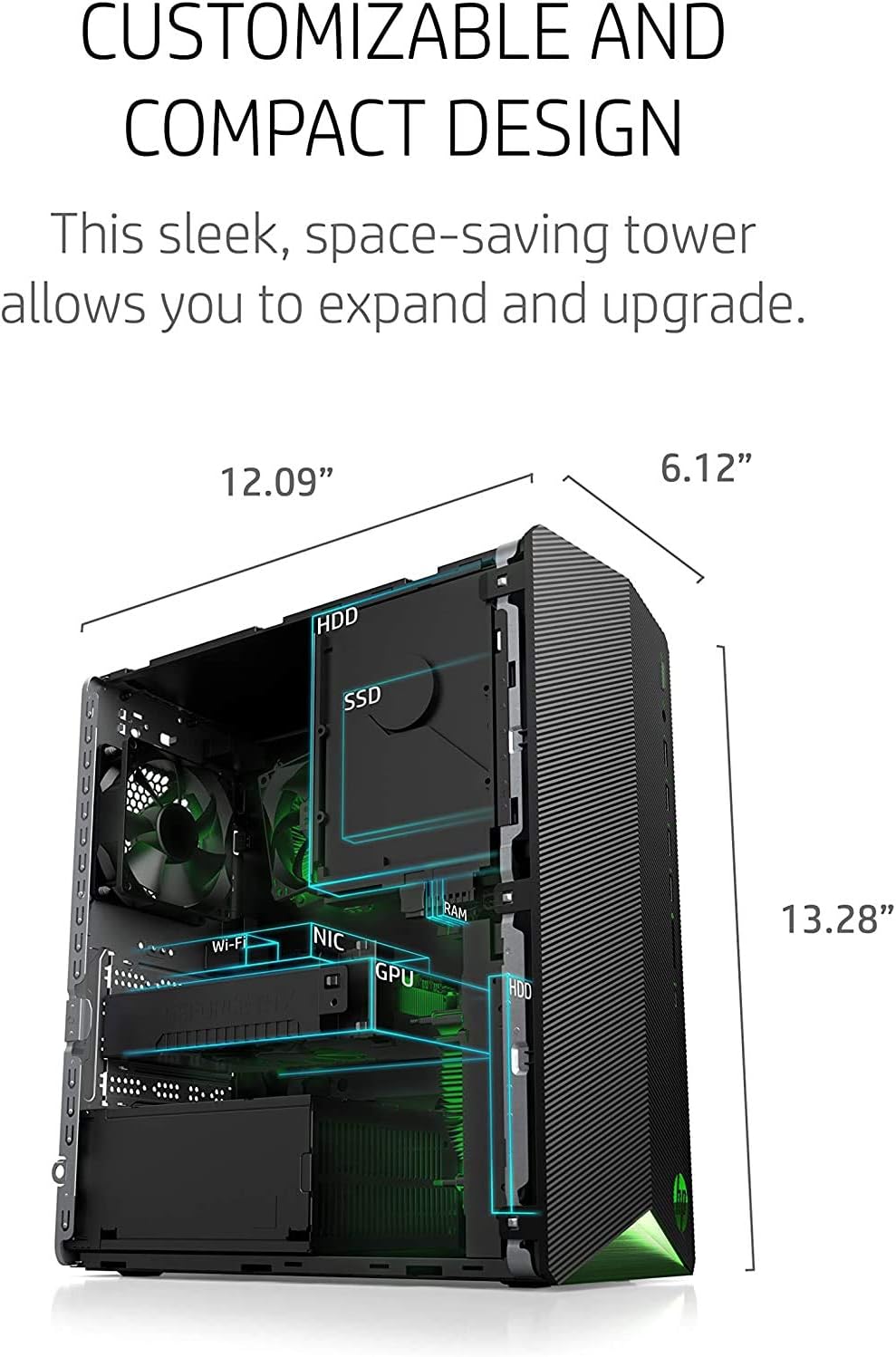 2021 HP Pavilion Gaming Desktop Computer, AMD Ryzen 5 3500 Processor, 8GB RAM, 256GB PCIe NVMe SSD, GeForce GTX 1650 Super 4GB, Windows 10 Home