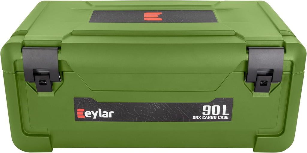 SRX-90 Overlanding Cargo Case – 90L Waterproof Storage Box for Camping, Off-Road & Truck Bed Gear – Heavy-Duty Lockable Storage with Gas Strut Lid, Stackable Design & Interior Organizer Tray (Green)