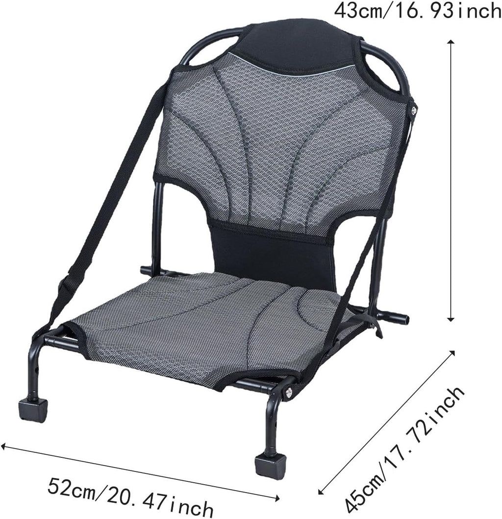 Folding Kayak Seat Fishing Seat Foldable Comfortable Backrest Support Portable with Back Support for Paddle Board Fishing