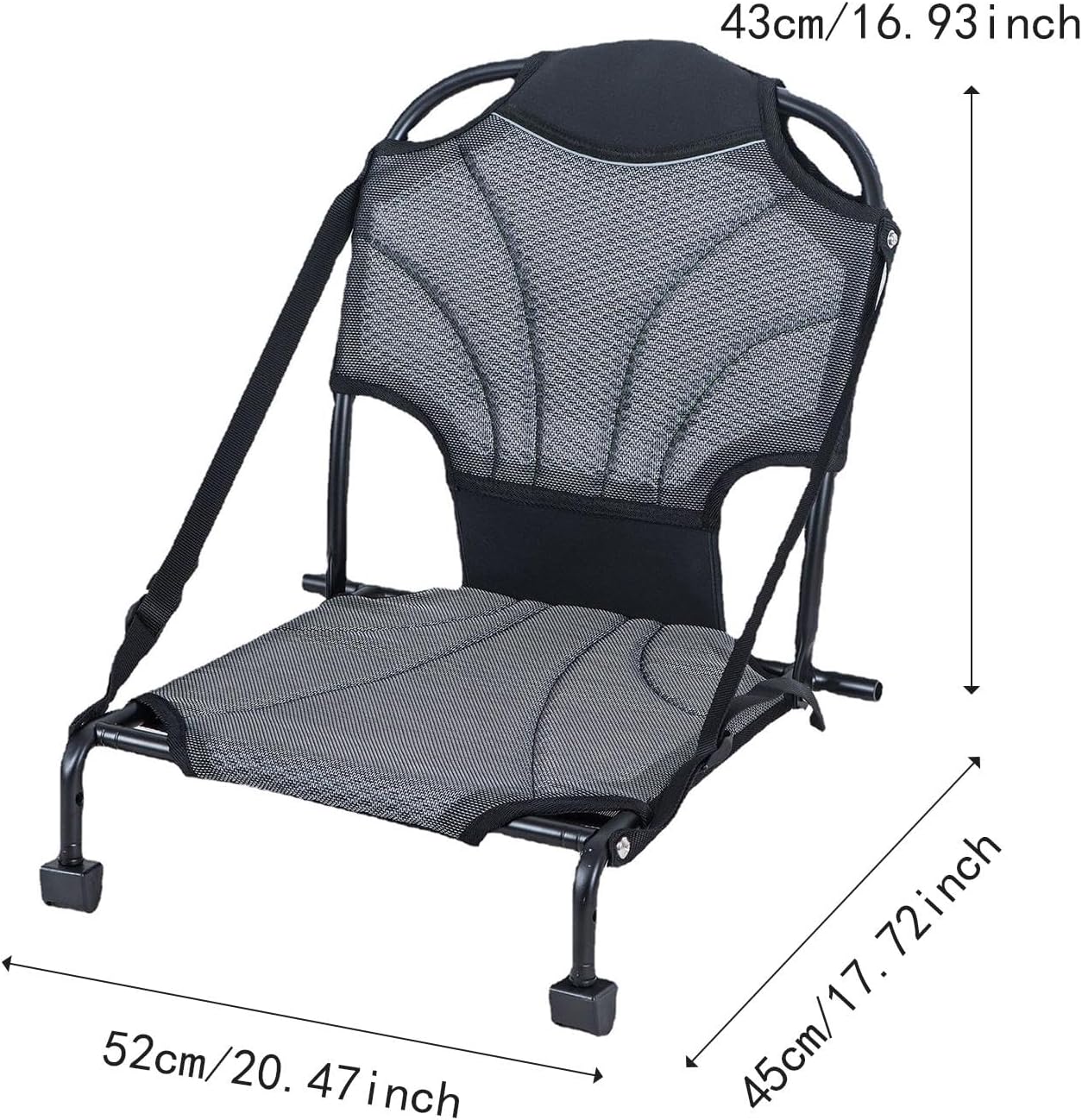 Folding Kayak Seat Fishing Seat Foldable Comfortable Backrest Support Portable with Back Support for Paddle Board Fishing