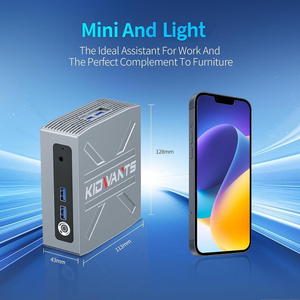 KG1 Mini PC Intel N4000(up to 2.6GHz),8GB LPDDR4 128GB eMMC,Support M.2 SSD Expansion (512GB/2TB),Support 4K Dual Display, 2.4G/5G WiFi,BT 5.0,USB 3.0,Business, Home, Office Computer, Small Pc