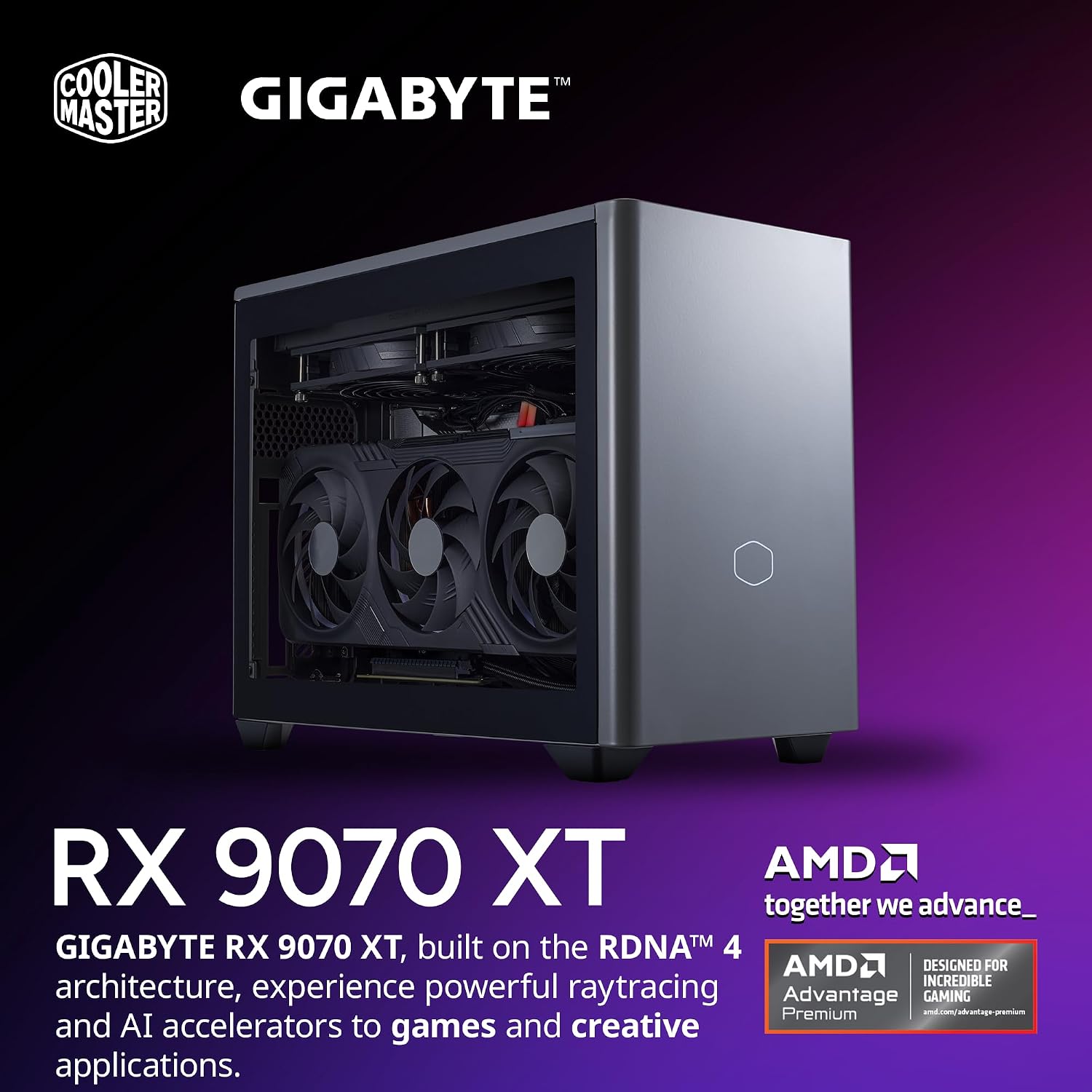 Cooler Master NR2 Pro Gaming PC – AMD RYZEN 7 9800X3D, AMD RX 9070 XT 16GB, 32GB DDR5 6000MHz, 2TB Gen4 M.2, Windows 11, V850 SFX Gold PSU, Compact Mini ITX Desktop PC