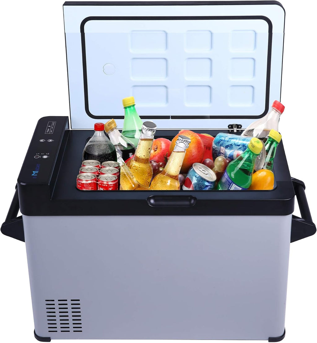 Car Refrige 52 Quart 12V/24V DC Portable Car Refrigerator Freezer Electric Cooler -7.6℉ - 68℉ for RV, Travel, Boat, Camping Use