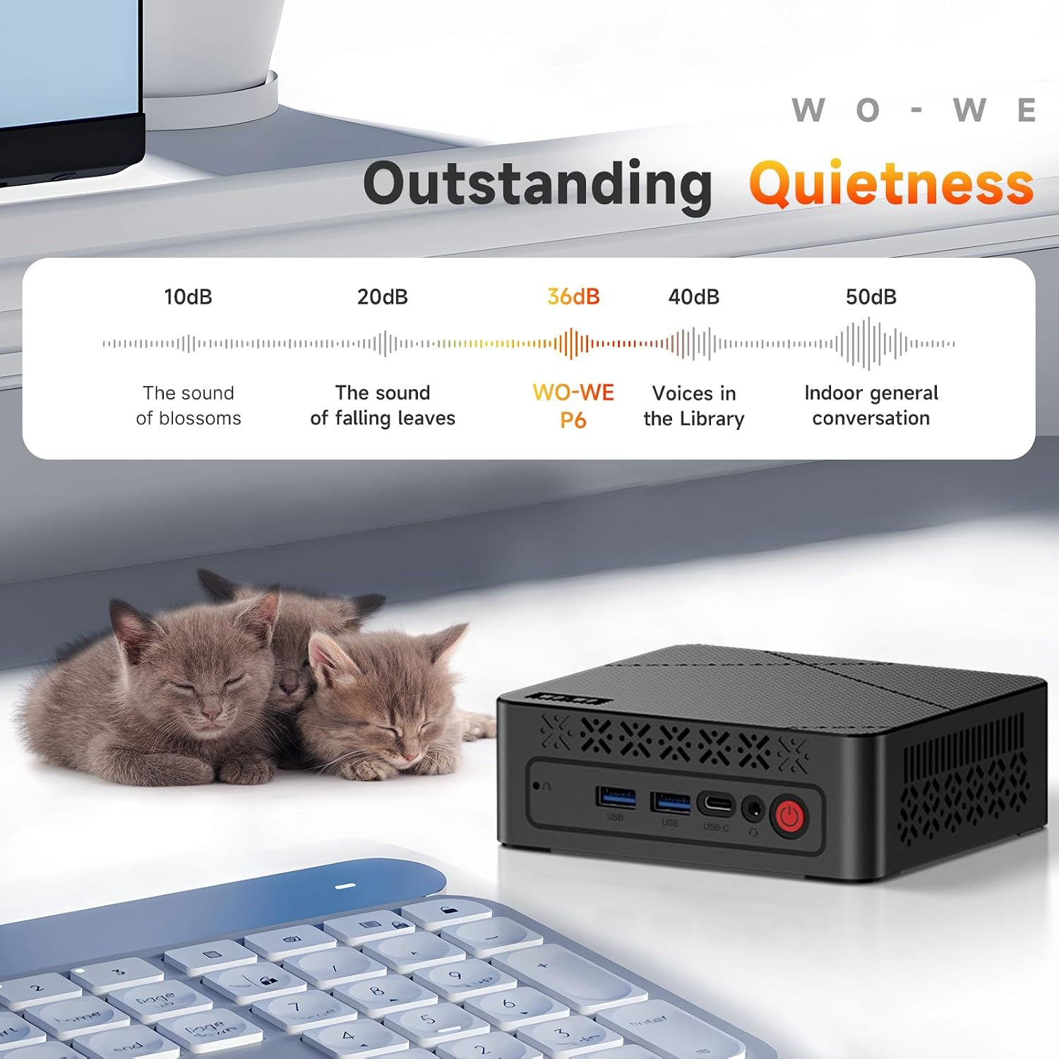wo-we P6 Mini Gaming PC AMD Ryzen 5 3550H（4C/8T,Up to 3.7GHz,16GB DDR4 RAM 512GB M.2 2280 SSD, Mini Desktop Computers Support Dual 4K, WiFi5 BT5.0 Ethernet HTPC for Business, Education, Home