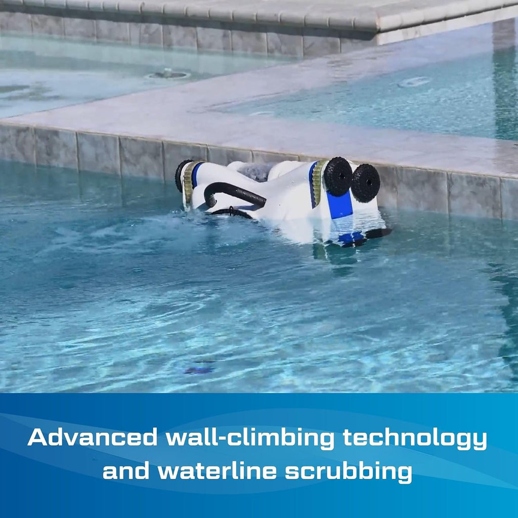 POOL BLASTER CX-1 Cordless Robotic Pool Cleaner, Automatic Vacuum for Inground and Above Ground Pools, Intelligent Wall Climbing Vac w/Strong Suction, High Capacity and Smart Scheduler