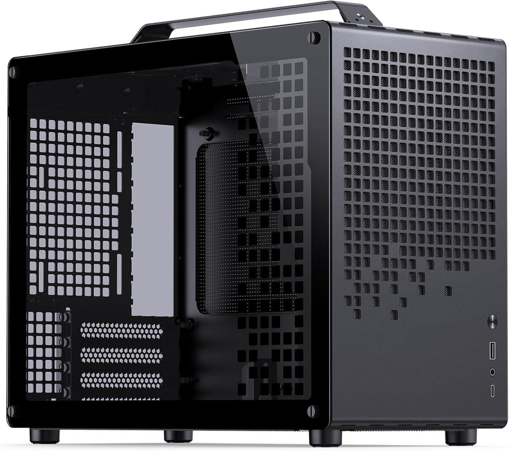 JONSBO/JONSPLUS Z20 Mesh Black Micro-ATX Mini Tower PC Case,with Detachable Carrying Handle, Mini Size, High-Performance Hardware Compatible, Support 240AIO, H160mm Cooler, Black