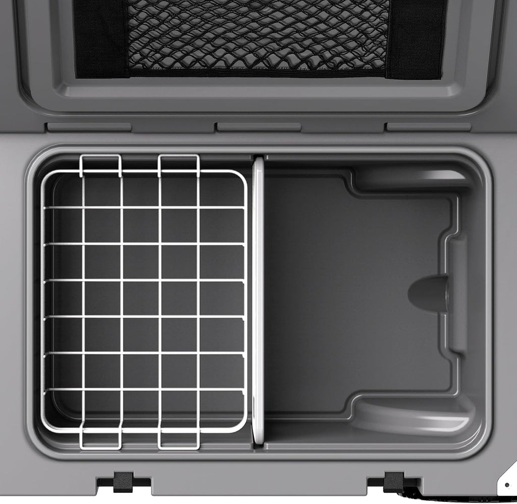 55 Quart Cooler with Wheels, Ice Chests Portable Camping Cooler Holds Ice up to 6 Days, Leak-Proof Outdoor Insulated Cooler with Handle, Cup Holders, Hard Cooler for Camping, Beach, Boat
