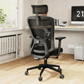 Ergonomic Office Chair - 350LB Mesh Office Chair with Adjustable Lumbar, High Back Computer Desk Chair with 3D Armrests, Comfy Chair with 2D Headrest & Tilt Function for Study, Work, Gaming