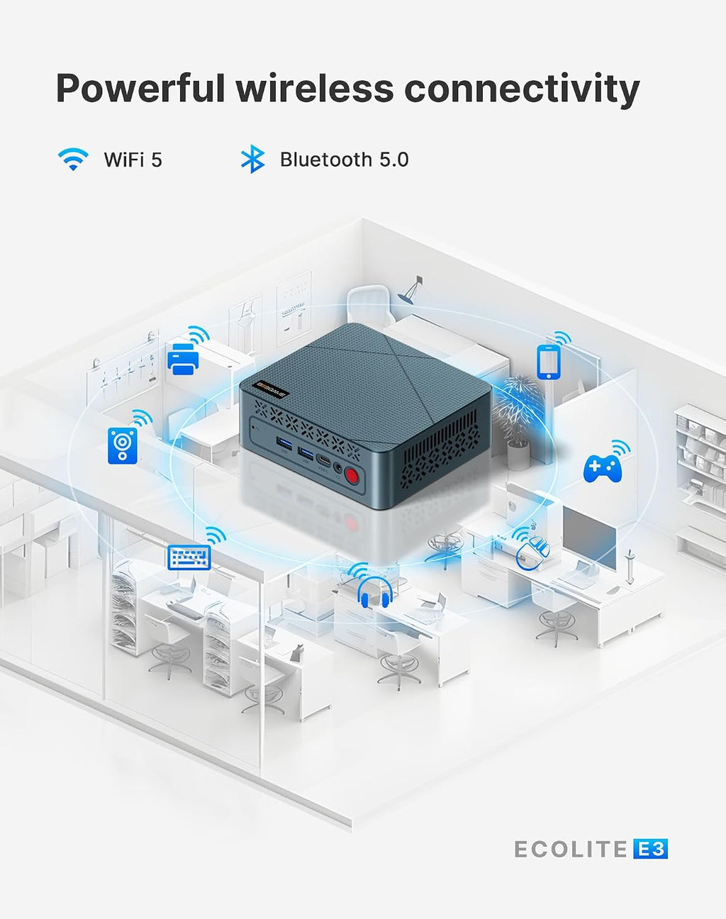 BOSGAME Mini PC N95, Intel 12th Mini Computers| 16GB DDR4 RAM| 512GB M.2 2280 SSD| 4K 60HZ Triple Displays by Dual HDMI+Type-C, 6W TDP Quiet Mini PC, WIFI5, BT 5.0 Office