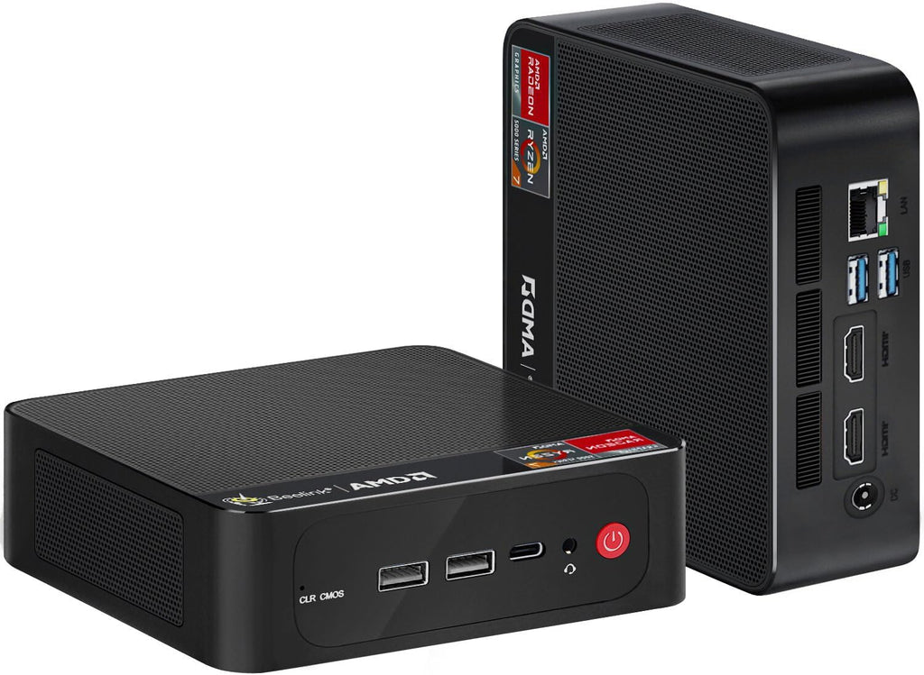 Beelink SER5 MAX Mini Pc,AMD Ryzen 7 7735HS(up to 4.75GHz,8C/16T),Mini Computer with 24GB LPDDR5/500GB M.2 PCle4.0x4 SSD,Support Triple Display/2.5G LAN/WiFi 6/BT5.4