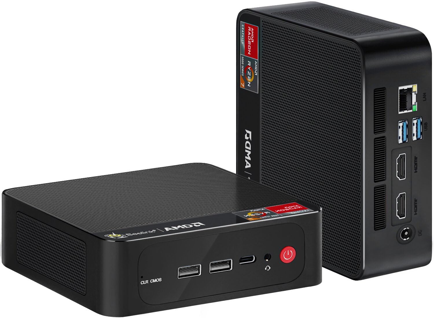 Beelink SER5 MAX Mini Pc,AMD Ryzen 7 7735HS(up to 4.75GHz,8C/16T),Mini Computer with 24GB LPDDR5/500GB M.2 PCle4.0x4 SSD,Support Triple Display/2.5G LAN/WiFi 6/BT5.4