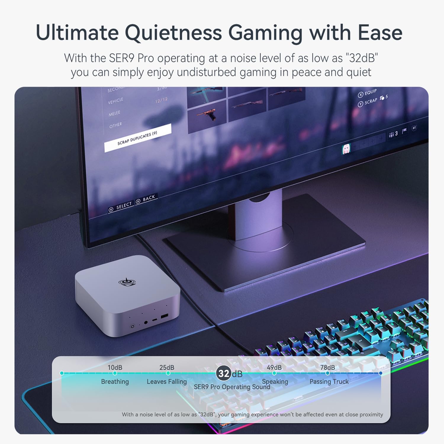 Beelink SER9 Pro Mini PC with AMD Ryzen AI 9 HX 370 12C/24T, 32GB LPDDR5X 1TB NVMe M.2 SSD, Triple Display Output, USB4, 2.5G RJ45, WiFi 6 (802.11ax), Bluetooth 5.2, W-11 Mini Gaming Computer(Gray)