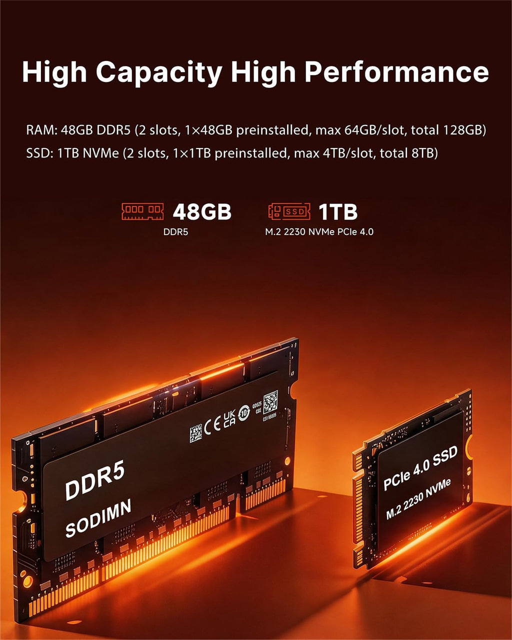 Reatan X8 Ryzen AI 9 HX 470 Mini PC(86 Tops,12C/24T up to 5.2GHz) 48GB DDR5 5600MHz 1TB PCIe 4.0 SSD, Radeon 890M, OCuLink/2xUSB4/DP,Quad 8K Display, 2.5G LAN, Wi-Fi 7/BT 5.4, AI/Dev/Creator/Gaming