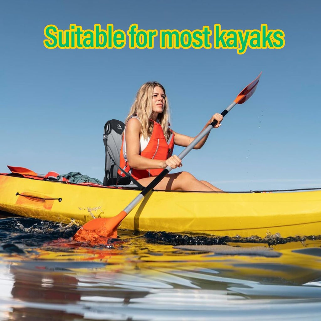Aluminum Frame Kayak Seat Replacement – Breathable Mesh Stadium Chair for Sit-On-Top Fishing Kayaks & Canoes – High Back Support & Adjustable Straps