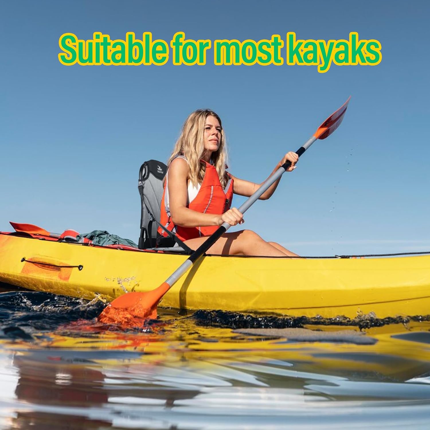 Aluminum Frame Kayak Seat Replacement – Breathable Mesh Stadium Chair for Sit-On-Top Fishing Kayaks & Canoes – High Back Support & Adjustable Straps