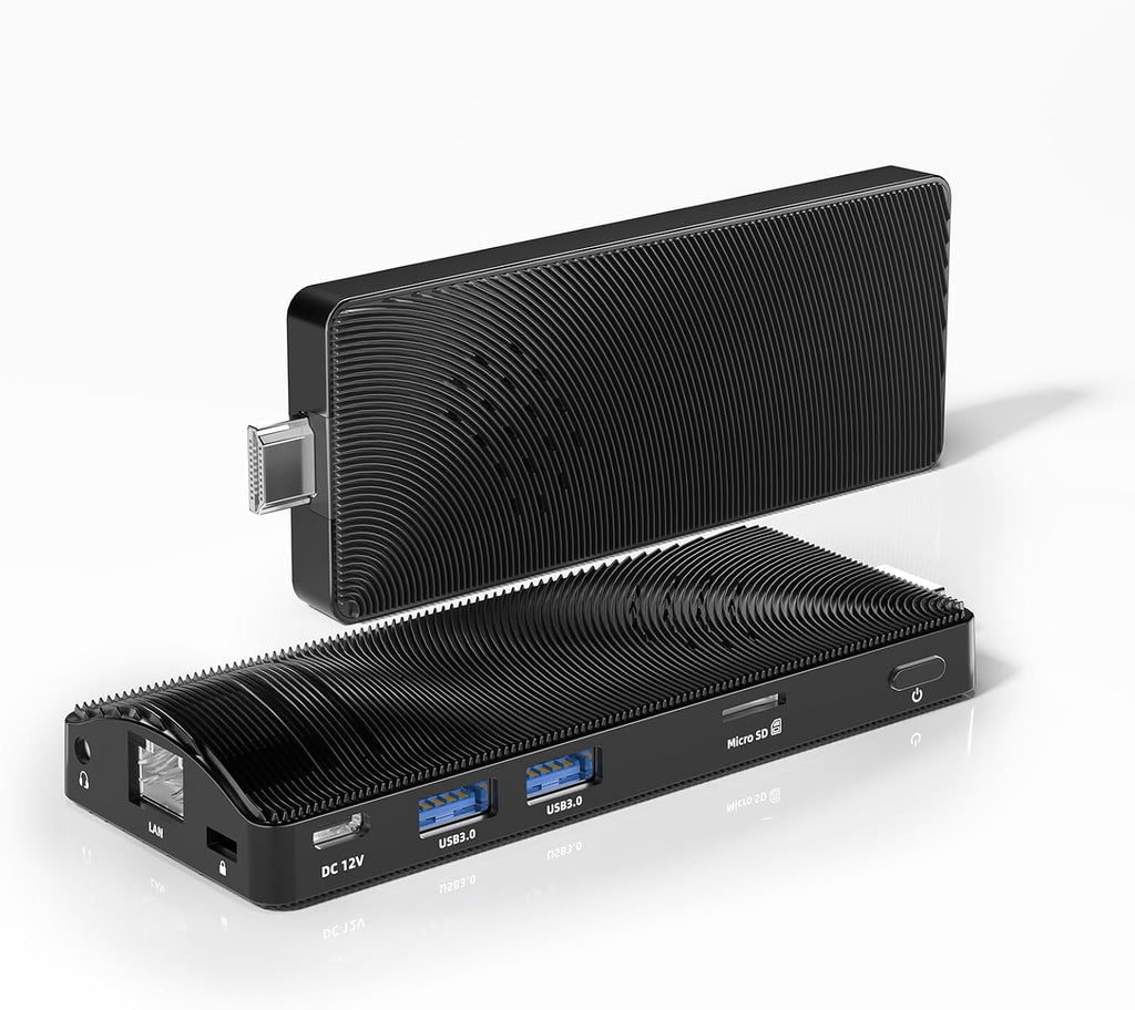 Mini PC Stick Fanless Win 10, Micro Computer Stick Pentium N4200 4GB 64GB eMMC (1.1 GHz), Small PC, USB3.0 X 2 Gigabit Ethernet 4K 60Hz, WiFi BT 5.0 HDMI 2.0 for Business Industrial IOT Media, Office