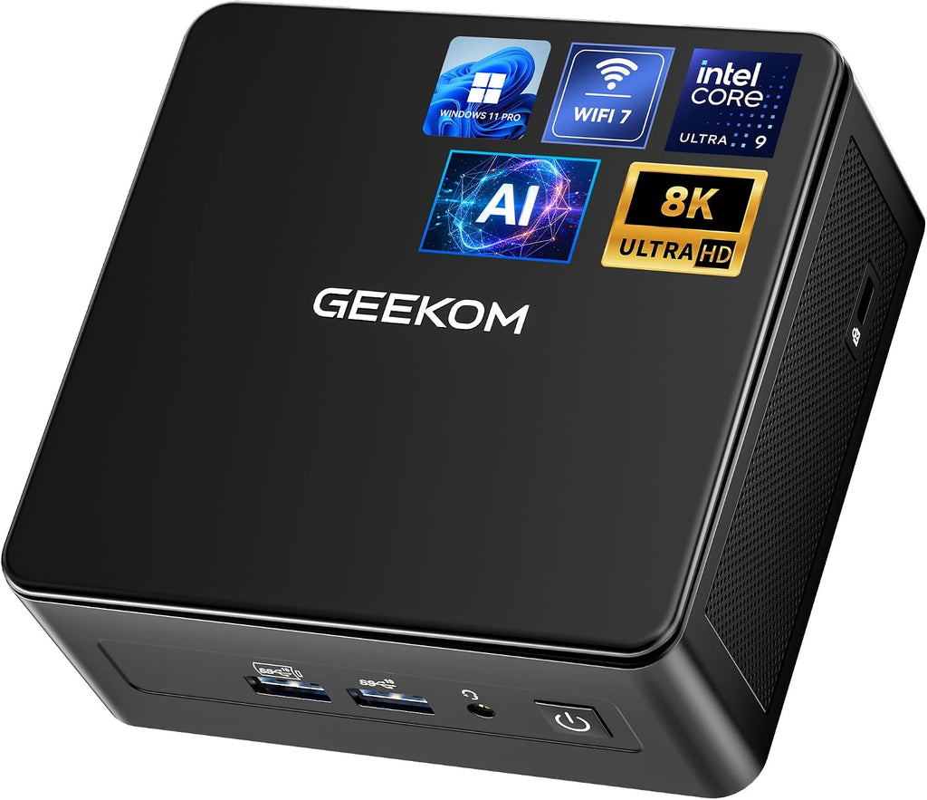 GEEKOM IT15, The Most Powerful AI Mini PC with Intel Ultra 9 285H(15th Gen) 99 Tops | 32GB DDR5, 1TB SSD | Arc 140T GPU | WiFi 7, 8K Quad Display, Win11 Pro, Video Editing, Coding, and Multitasking