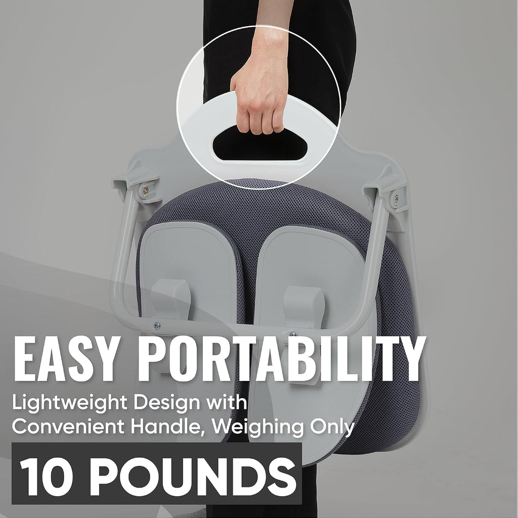 【Premium Dual-Backrests】 Made in Korea Ergonomic Floor Chair with Back Support - Meditation Chair, Floor Gaming Chair, Reading Chair, Floor Chairs for Adults, Foldable Chair (Grey)