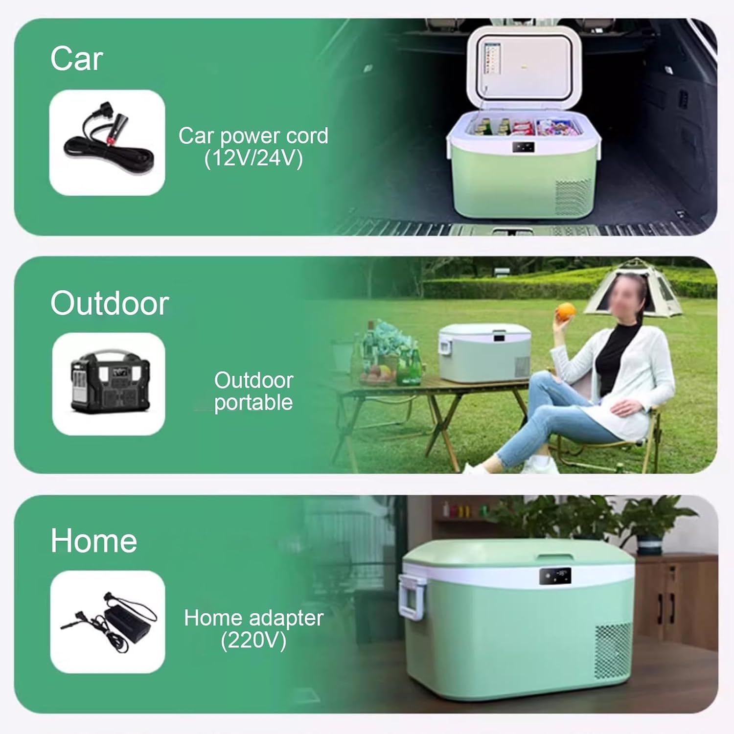 12 Volt Refrigerators, Portable Refrigerator Freezer Fridge Cooler, Car Fridge with Compressor,12V/24V DC 110～240 Volt AC